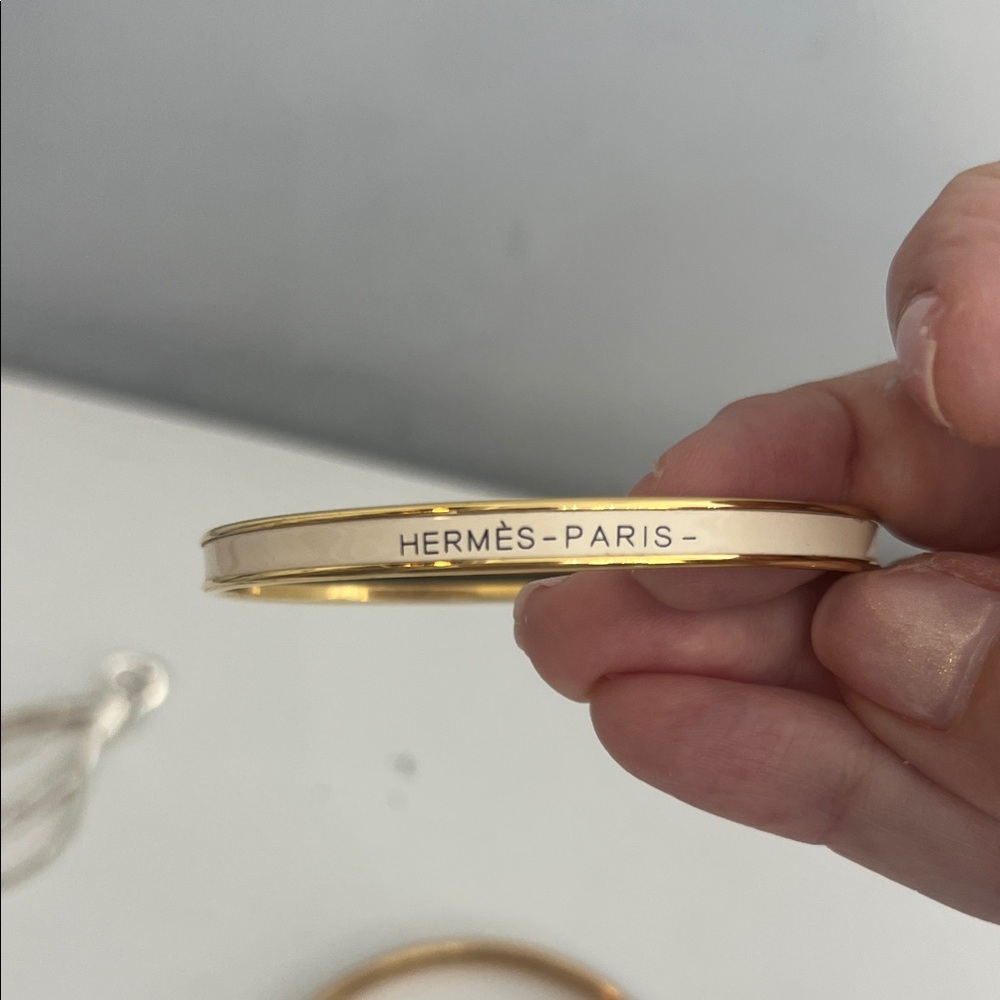 Hermes Gold and Cream Bracelet